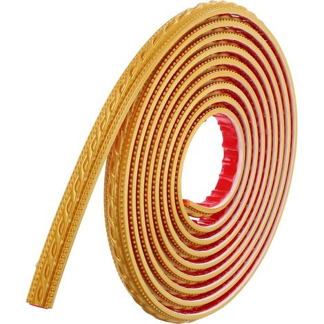 5m Gold Peel And Stick Molding Trim Pour Walls lexible Mirror Molding Trim Self Adhesive Wall Paneling Strip Wallpaper Border Pour DIY Floor Wall Baseboard (1/5)