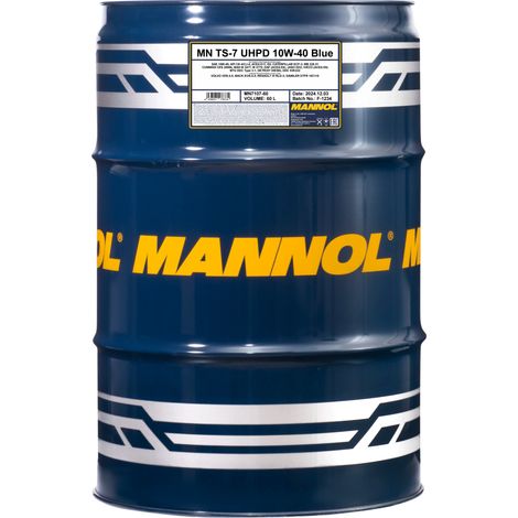 MANNOL - Huile moteur 10W40 TS-7 BLUE UHPD 7107 - Fût de 60 litres - MN7107-60 - Ce produit de marque MANNOL est neuf.