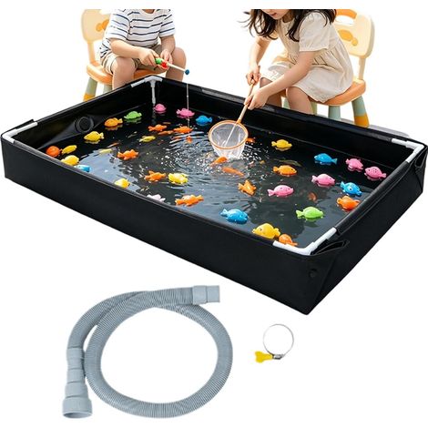 Foldable Sandbox Outdoor Water Play with Detachable Drain Pipe Kids San Foldable Lightweight Durable Waterproof Portable Easy Drain Reusable Indoor Outdoor Play (1/5)