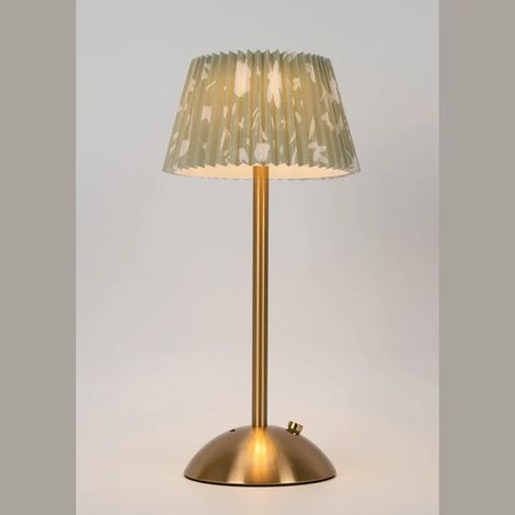 Lampe de bureau LED rechargeable portable (verte) à commande tactile, abat-jour en tissu, éclairage d'ambiance pour le salon