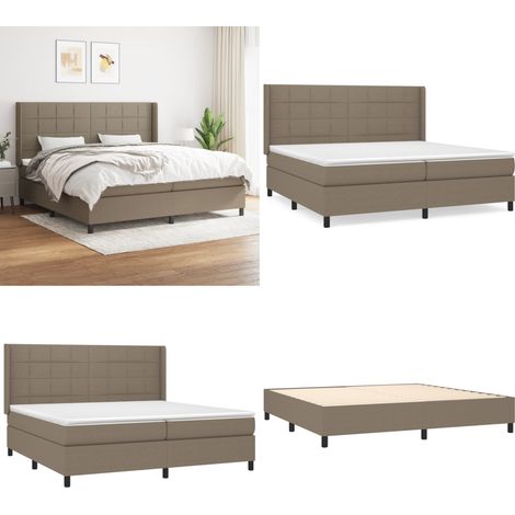 Boxspringbett mit Matratze Taupe 200x200 cm Stoff - Boxspringbett - Doppelbett - Bettenrahmen - Lattenrost - Matratze - Home & Living