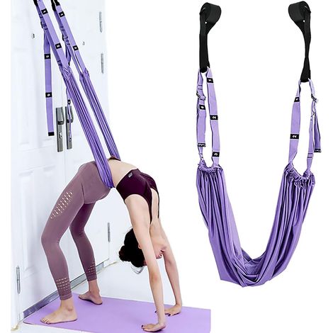 Sangle de yoga, étireur de jambes, bande élastique, sangles de yoga en polyester et coton, étirement inversé, bande d'exercice pour le yoga, le ballet, le Pilates, la gymnastique, la flexibilité, l'en (1/5)