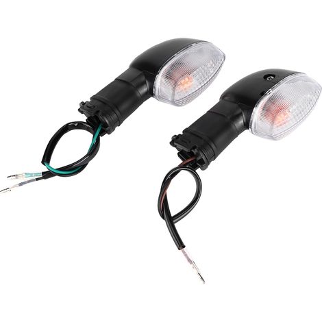 Clignotants Moto Universels 2 Pièces Feux de Clignotement pour YAMAHA R1 Accessoires (Noir et Blanc) (1/3)