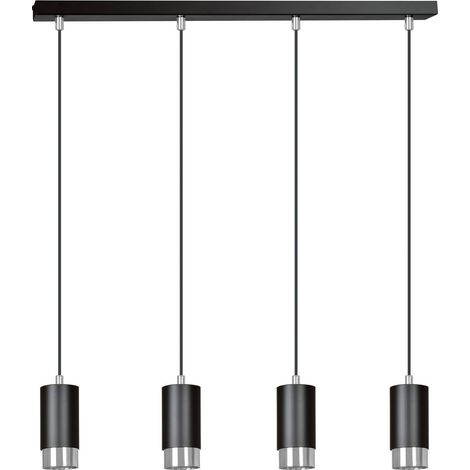 Lampadario Emibig Fumiko metallo 4xGU10 nero/cromo regolabile (1/5)