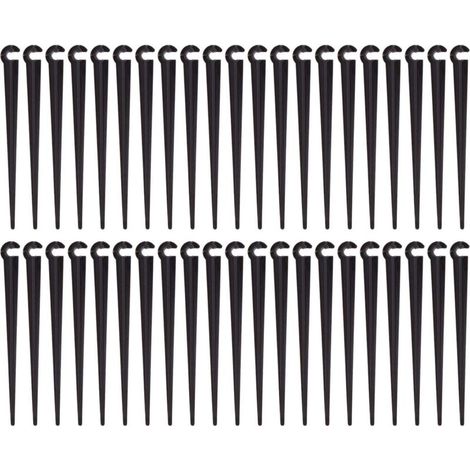 RHG Piquets de Support de Tuyau d'irrigation Support Piquet de Tube Irrigation Goutte à Goutte Plastique Outil de Jardinage,Paquet de 100 (1/5)
