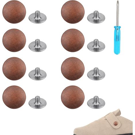 8pcs Rivets de Visser pour Boston Chaussures Clogs, Boutons Rivet en Alliage de Zinc Faciles à Installer avec Tournevis pour Femmes Hommes Sabots Classiques en Cuir Liège Daim (Bronze) (1/5)