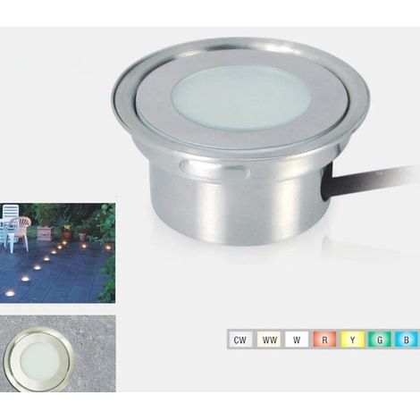 Barcelona Led – Balise LED encastrable extérieure 0,7W – RGB – IP67 – Ø60mm – Angle de projection 120° – Installation facile Ø53mm (1/5)