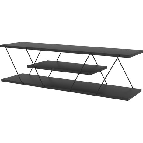 Meuble TV 2 niveaux design minimaliste CANAZ (1/4)