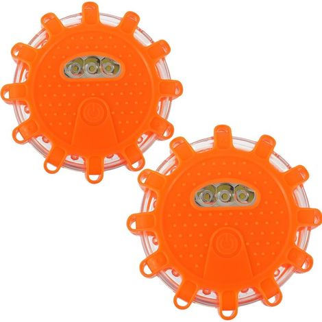 Ensemble de 2 feux de signalisation d'urgence multifonctionnels, lampe de signalisation LED clignotante rotative avec base magnétique, pour voitures, accidents