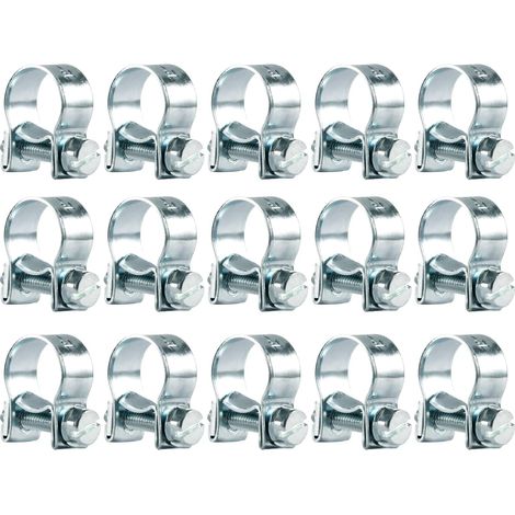 15 Pièces Collier de Serrage Acier Galvanisé 12-14mm Colliers Serrage Collier Durite Réglables pour Pince Collier Echappement Tuyau de Carburant (1/5)