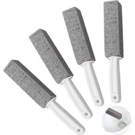 Set di 4 spazzole per la pulizia in pietra pomice, pietra pomice con manico, detergente per WC, spazzola e rimuovi macchie di calcare.