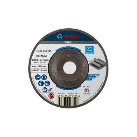 Disco abrasivo Bosch PRO Metal 100x6x16mm - 2608600017 (1/3)