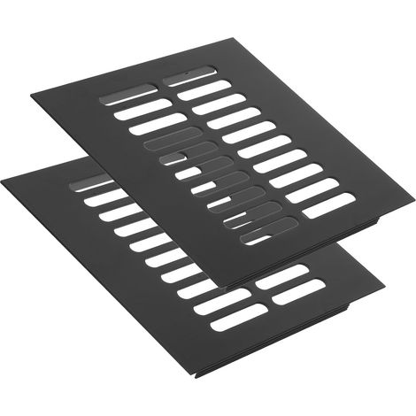 Grille de Ventilation Carrée Lot de 2 Pièces en Alliage D'aluminium Noir 150x150 Mm Fonction D'aération et Perméabilité d'air pour Armoire et Tiroir pour Armoire à Chaussures (1/5)