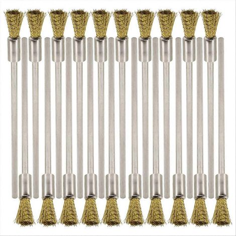 20PCS Brosse Métallique en Laiton à Manche Long, Lot de 20 Brosses de Nettoyage Ergonomiques pour Décapage, Polissage et Entretien (1/5)