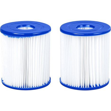 2 cartouches de piscine IntexBestway, bleu/blanc, 9,1 x 10,2 cm, duplex, SPAH, cartouche de piscine pour enfants avec support gonflable (1/5)