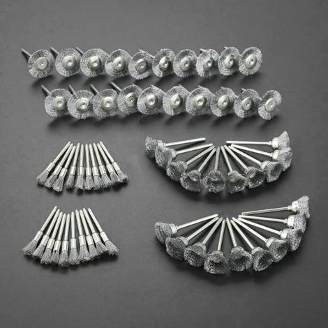 KZQ 3-mm-Drahtbürsten-Set (60 Stück), Stahldrahträder, Stiftbürsten-Set, Rotationswerkzeug-Zubehör (1/5)