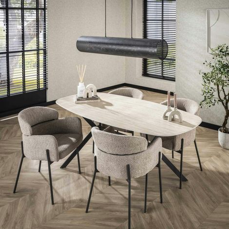 Pier Import – Table de salle à manger en céramique 180 cm – Largeur 90 cm – Hauteur 76 cm – Résistante à la chaleur jusqu'à 180°C