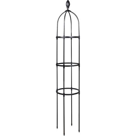 Treillis de jardin 145 cm, colonne pour rosiers, support pour plantes grimpantes, Ø 31,7 cm, obélisque de jardin - RAPANDA