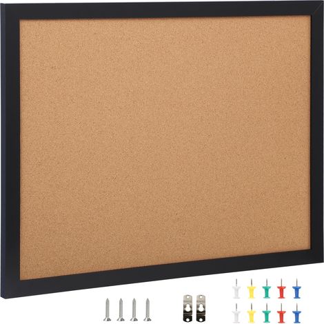 Mophorn 36x24 Zoll Korktafel, Pinnwand mit MDF-Rahmen, Vision Board inklusive 10 Reißzwecken, ideal für Büro-, Heim- und Schuldekoration