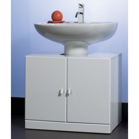 Bagno Italia Base copri colonna colore bianco lucido con due ante con maniglia