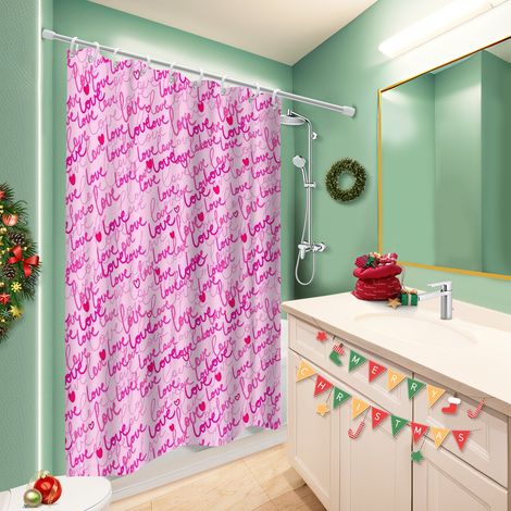 Rideau de douche tissu polyester 180x180 tissu respirant voile de douche pour solution pour angle difficile (1/5)