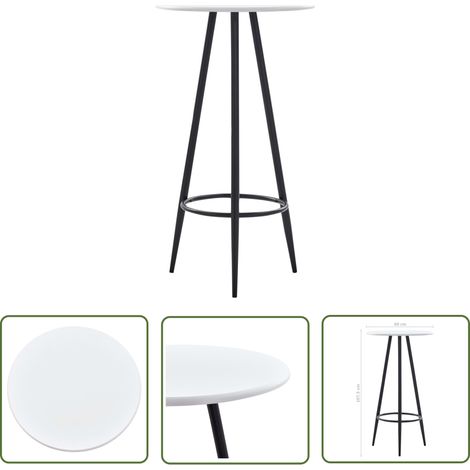 The Living Store Bartisch Weiß 60×107,5 cm MDF - Stehtisch - Bartisch - Kücheninsel - Bistrotisch - Kleiner Tisch (1/4)