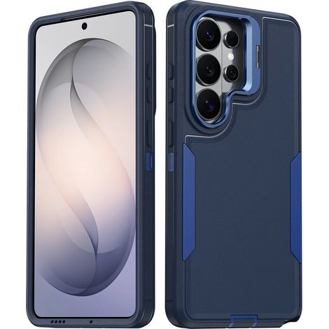(Bleu, Galaxy S26) Coque de téléphone robuste en matériau hybride avec protection intégrale et support d'objectif en alliage. (1/3)