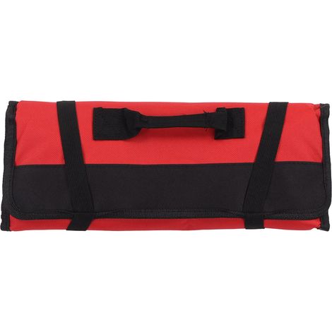 Trousse à outils roulante rouge en toile Oxford épaisse, résistante à l'usure et imperméable, pochette de rangement portable multifonction (1/5)