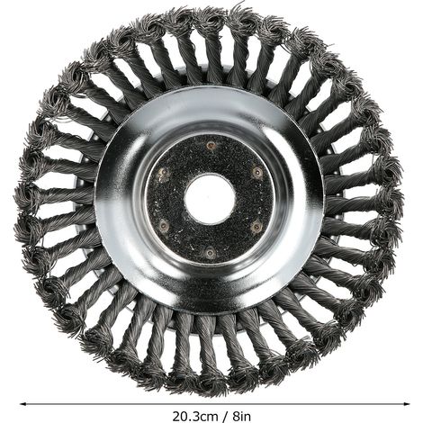 Brosse de désherbage universelle en forme de bol pour tondeuse à gazon de 20 cm (8 pouces), disque de désherbage, brosse de jardin (1/5)