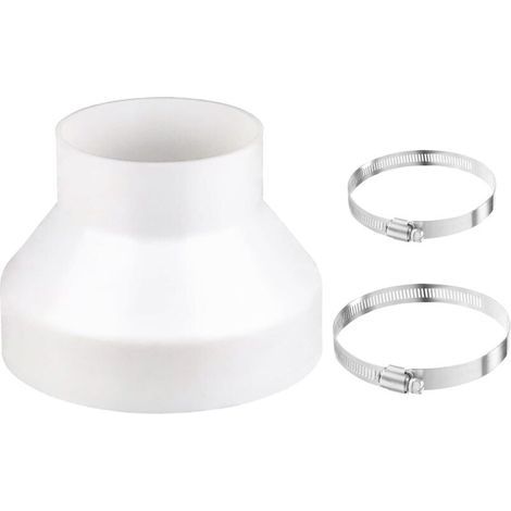 Adattatore per tubo di scarico da 150 mm a 100 mm, con 2 fascette stringitubo (150 mm e 100 mm), riduttore da 150 mm a 100 mm per tubo della ventola, tubo di scarico dell'aria da 100 mm a 150 mm (1/5)
