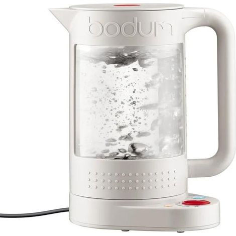 Doppelwandige elektrische Wasserkocher - BODUM - BISTRO - 1500 W - 1,1 L - 5 Temperaturen - Innen aus Glas - Weiß (1/3)