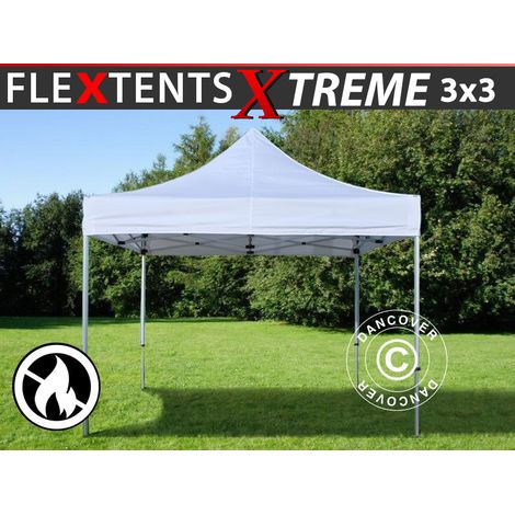 Pop up gazebo FleXtents Xtreme 50 3x3 m White, Flame retardant