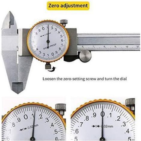 Pied à coulisse à cadran - Haute précision 0.02mm Acier inoxydable robuste - Industrie et mesure - 0 150mm (1/5)