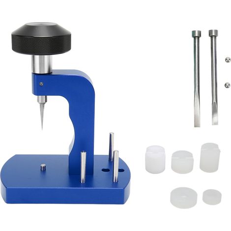Ouvre-boîtier de montre sur établi, acier inoxydable résistant à l'usure, outil professionnel de réparation horlogère, bleu (1/5)
