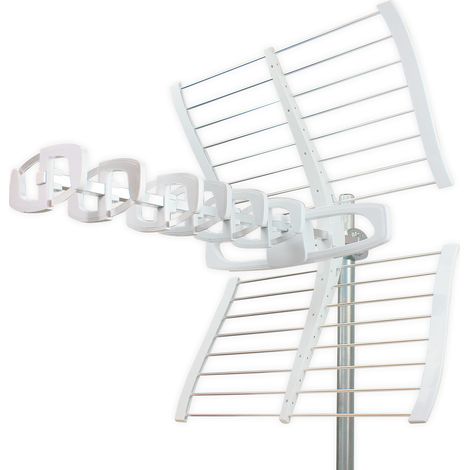 Antenne TV extérieure amplifiée 46dB – Câble USB 5V – Pointeur de signal intégré – Filtre anti-interférences 4G/5G – Compatible 4K Ultra HD – Sedea