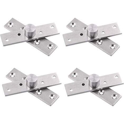Cerniere girevoli invisibili a 4 pezzi – Acciaio inossidabile per legno – Meccanismo silenzioso con cuscinetti a sfera – Dimensioni 75x17x20mm