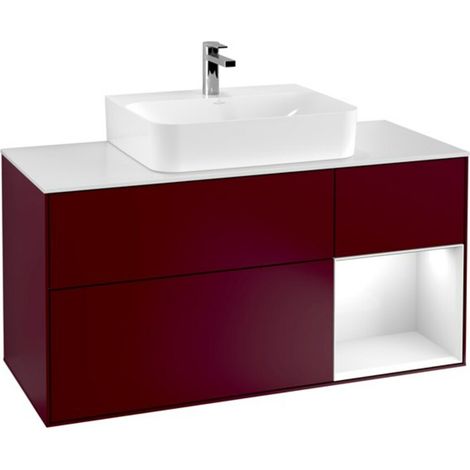 V&B Waschtischunterschrank Wandbeleuchtung Finion 120cm, Pl w m, Reg re glo wh. Lac, Peo m (1/2)