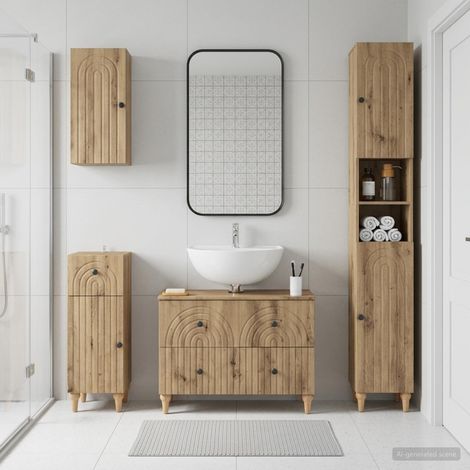 vidaXL 4 Piece Bathroom Cabinet Set ALKMAAR Artisan Oak (1/5)