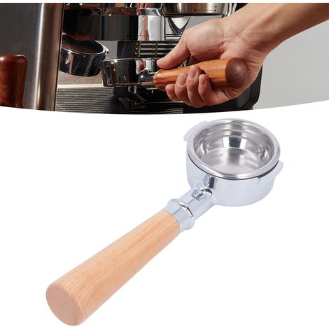 Filtre Aibao E61 monocouche de 58 mm pour la préparation de café double portion, sans fond, modèle A2, couleur hêtre naturel (1/5)