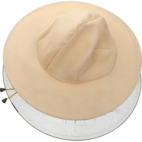 Chapeau D’abeille Blanc D’apiculture Voile, Respirant  Tissu et Voile, Renforts Intégrés, Couvre Nuque et Épaules, Usage Pêche et Escalade (1/5)