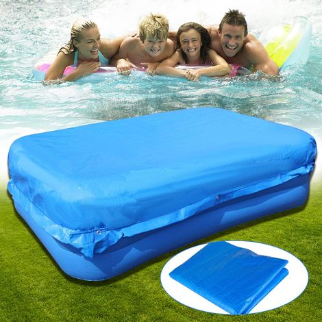 Couverture rectangulaire pour piscine avec cadre, résistante à la poussière et à la pluie, pour piscine gonflable, pataugeoire et jardin de villa extérieure (86,61'' x 59,05''). (1/5)