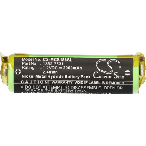 vhbw Akku kompatibel mit Moser ChroMini 1591B  1591, 1591Q Rasierer (2000 mAh, 1,2 V, NiMH) (1/5)
