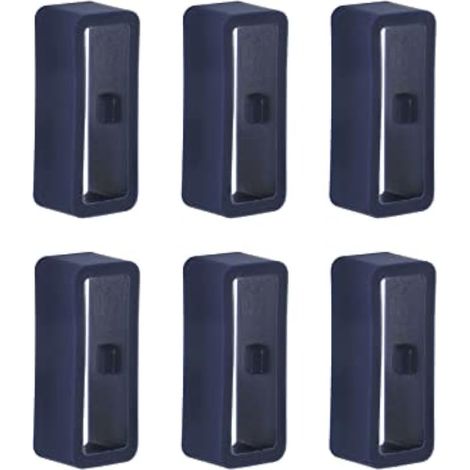 6x Anneaux de fermeture en silicone pour bracelet de montre 16mm - Bleu (1/5)