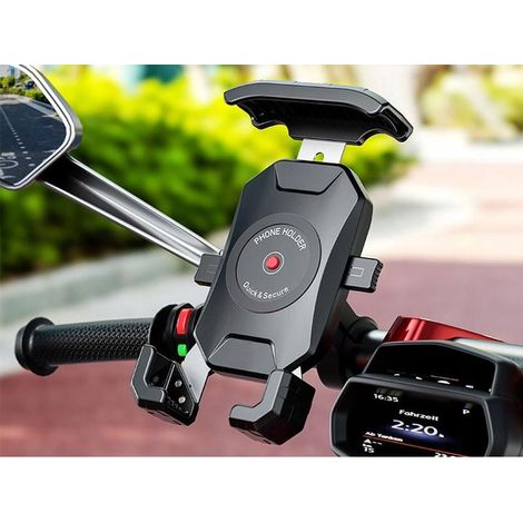 SUPPORTO PER TELEFONO DA MOTO BIKETEC PER MANUBRIO O SPECCHIETTO TIPO: R15-METALLO (1/3)