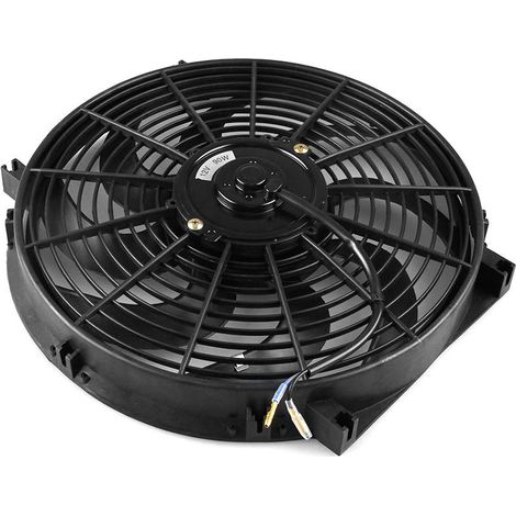 CF003-BK Ventilateur de radiateur électrique universel mince et réversible de 14 pouces (35,5 cm) 90 W 12 V pour voiture, avec kit de montage