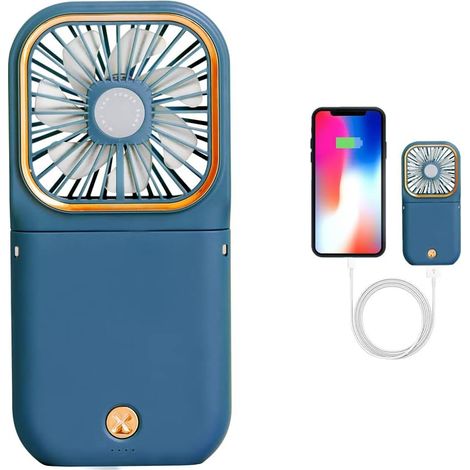 Ventilateur portable, rechargeable par USB, mini ventilateur de bureau, batterie 3000 mAh, peut servir de batterie externe. (1/5)