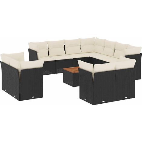 Maison Exclusive - Set de sofás de jardín y cojines 12 pzas ratán (1/5)