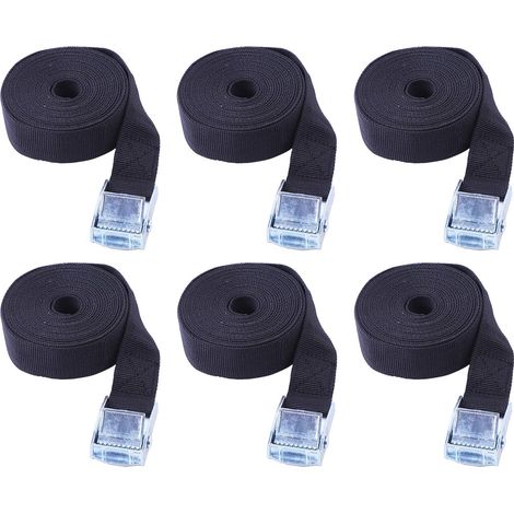 6 Stück Spanngurte Zurrgurt Mit Ratsche, Befestigungsriemen Fahrradträger, Schnellspanngurt Gepäckspanner Elastisch, Für Camping Outdoor Und Autotransport Usw (25mm1m, schwarz)