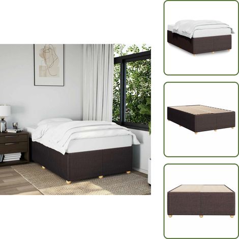 Cama de tela - vidaXL Estructura de cama sin colchón tela marrón oscuro 120x200 cm - Cama marrón