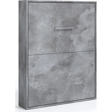 Lit escamotable vertical 90x190 gris ciment Banila (1/5)